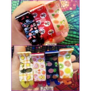 Kẹp tóc càng cua 3 răng mica in họa tiết trái cây - Honey