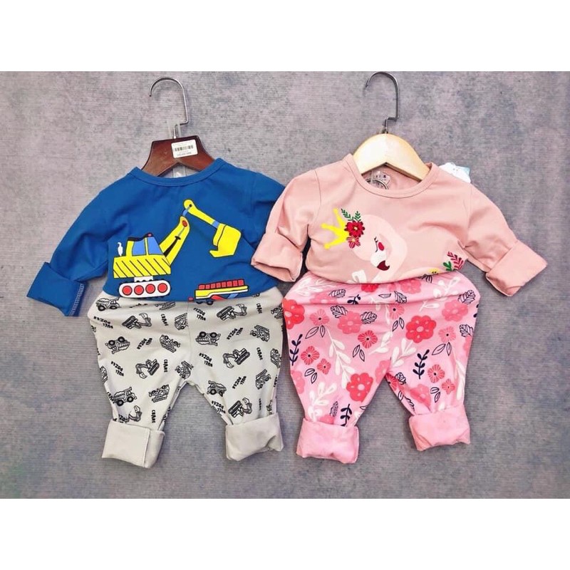 [Bé 25-35kg] Bộ dài tay cotton xuất cho bé trai, bé gái từ 25kg-35kg
