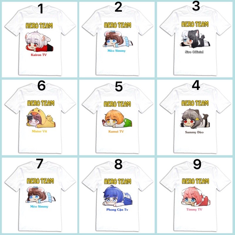 áo in hình hero team đủ mẫu đủ size/ áo herro team