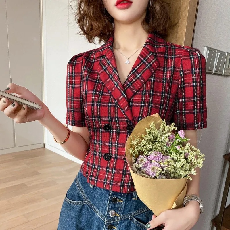 Áo Croptop Họa Tiết Kẻ Sọc Phong Cách Phương Tây Cổ Điển Mới Dành Cho Nữ