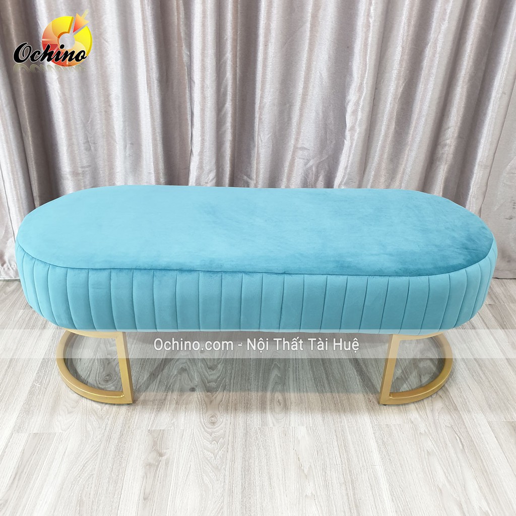 Ghế Dài Ngồi Chờ (Hình Bầu Dục Chân vàng Sang Chảnh) SIZE Dài 1m2 rộng 45cm