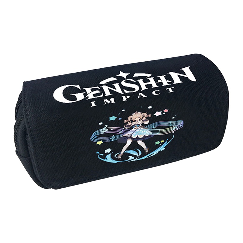 Túi Đựng Bút Chì Đồ Trang Điểm Có Khóa Kéo In Hình Anime Genshin Impact