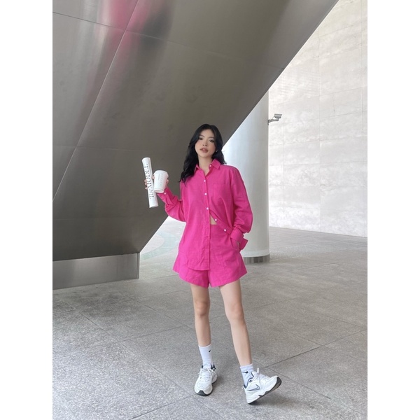 Quần short dây kéo hông