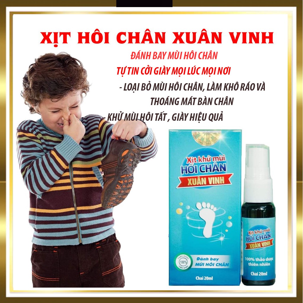 Xịt Khử Mùi Hôi Chân Xuân Vinh ✔ Giúp Diệt Khuẩn, Làm Sạch, Khử Mùi Hôi Chân Hiệu Quả Lần Đầu Sử Dụng 20ml