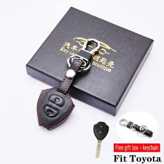(Tặng quà) Bao Da Chìa Khóa Xe Hơi Toyota - Vios, Camry, Innova, Fortuner, Yaris, Corolla Altis - loại 2 nút