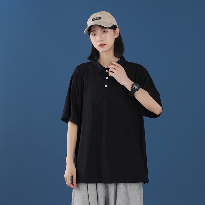 áo polo cộc tay nam nư rộng -áo polo tay lỡ  form rộng - phong cách hiphop đường phố -A1- hottrend 2022