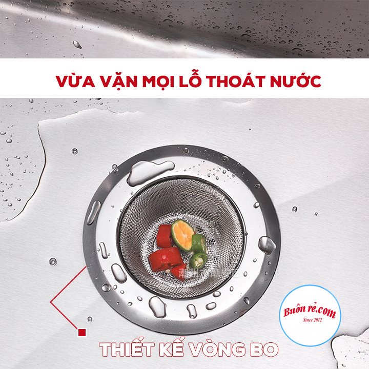 Lưới lọc rác inox không gỉ tiện lợi - Tấm lọc rác bồn rửa bát chống tắc nghẽn Nongsansachathai 01458