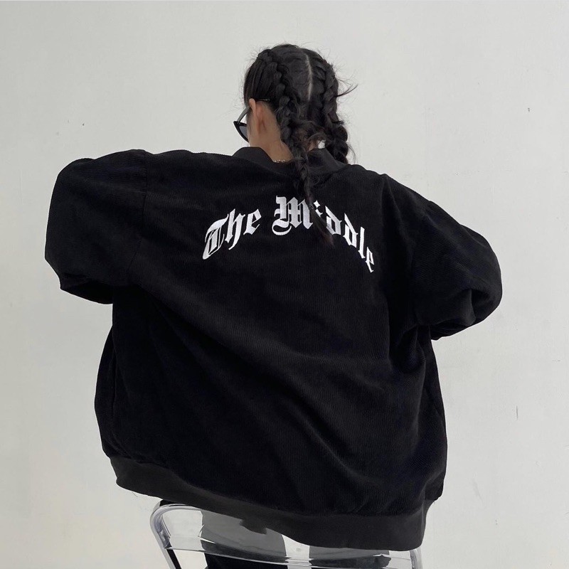 Áo khoác BOMBER THEMIDDLE (chất nhung tăm, 2 lớp)