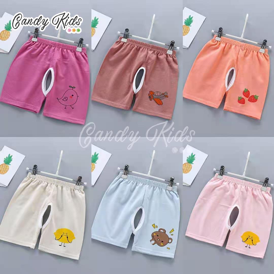 Quần Short Chất Liệu Vải Cotton Hở Đáy Dễ Thương Cho Bé 1-7 Tuổi