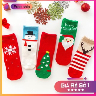 Set 5 đôi tất Giáng Sinh Chống Trượt/ Không Chông chống Trượt⚡Hàng Cao Cấp⚡ Chất đẹp cho bé trai và gái - Siêu Ấm