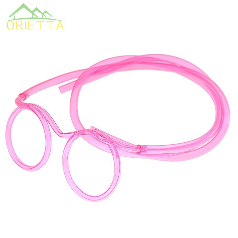 Ống hút nhựa mềm tạo hình mắt kính uống nước độc đáo