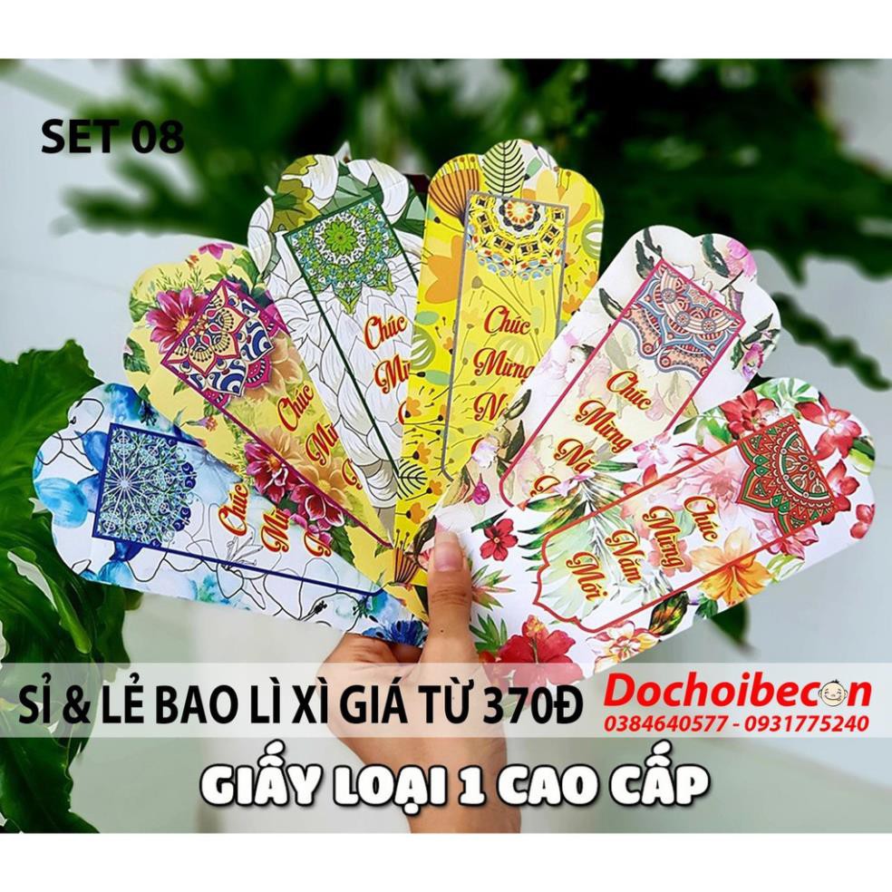 Bao lì xì Xấp 6-10 cái mẫu mới chất liệu đẹp, giá rẻ (Nhiều mẫu)