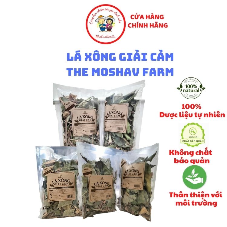 Lá Xông Giải Cảm Kháng Khuẩn Không Khí Giải Độc Cơ Thể Hỗ Trợ Viêm Xoang The Moshav Farm Combo 5 Gói