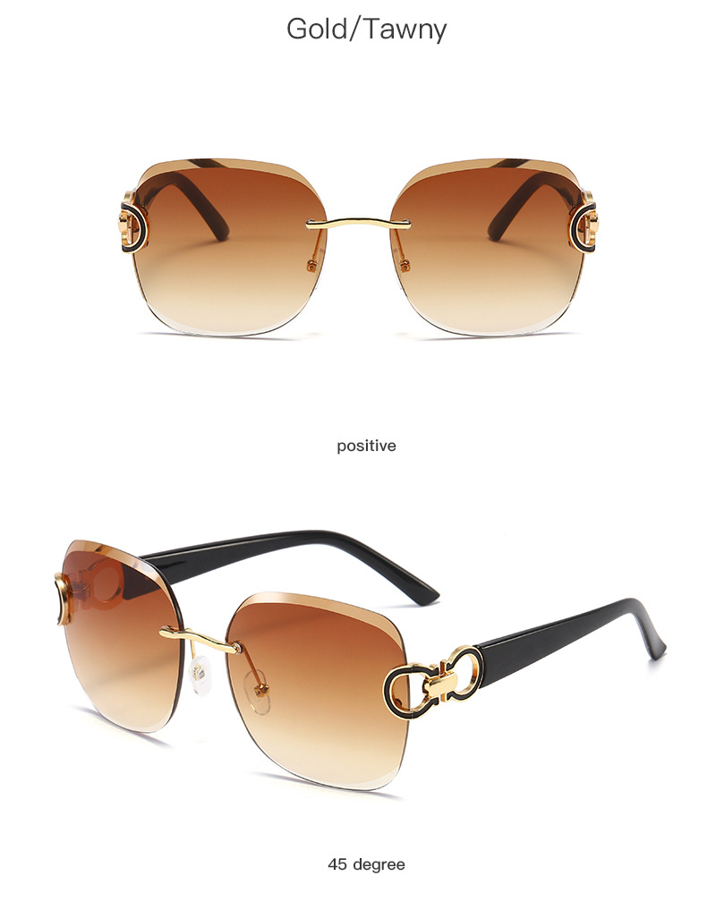 Kính mát HENGHA gọng oversize phong cách thời trang Hàn Quốc cho nữ