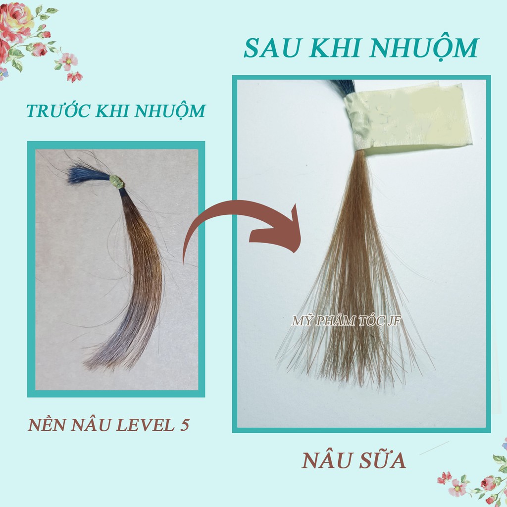 Thuốc nhuộm tóc màu NÂU SỮA - Lên Từ Nền Nâu - KHÔNG TẨY