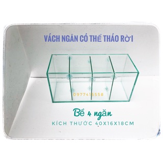 Bể cá 4 ngăn ( vách ngăn có thể tháo rời)