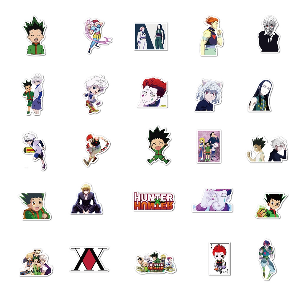 50pcs HUNTER x HUNTER Cartoon Stickers Waterproof Suitcase Laptop Japanese Anime Sticker