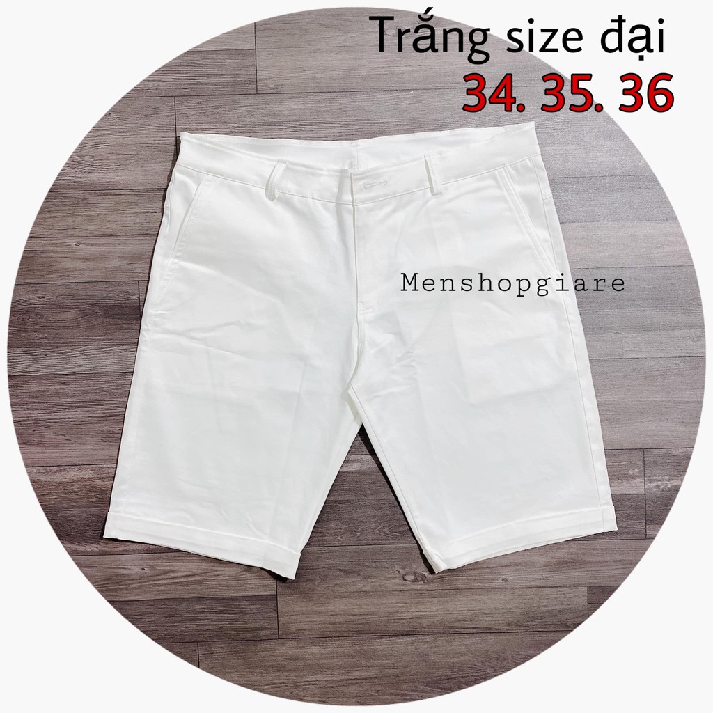 Quần Short Kaki Co Giãn - size đại màu trắng