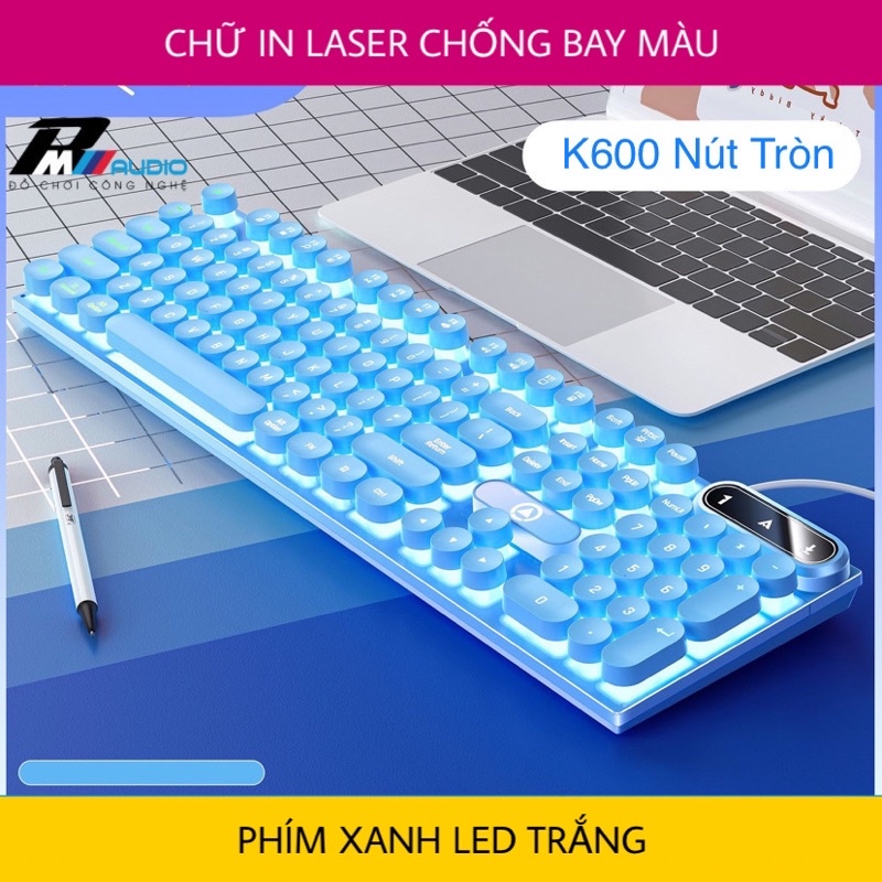 Bàn Phím Giả Cơ K600 Nút Tròn Led Xuyên Chữ Chuột G5/G15 Dùng Cho Máy Tính Laptop Chuyên Game Làm Việc Văn Phòng Giá  Rẻ