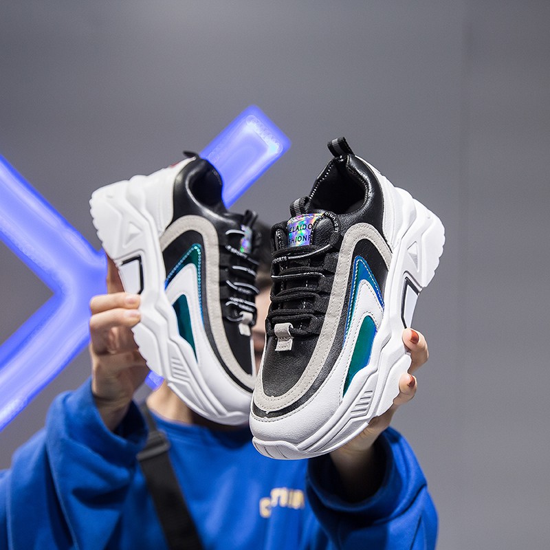 Giày thể thao nữ Phản quang, Clunky Sneaker, Phong cách Hàn Quốc 2020 mẫu mới 3 màu có sẵn (D203)