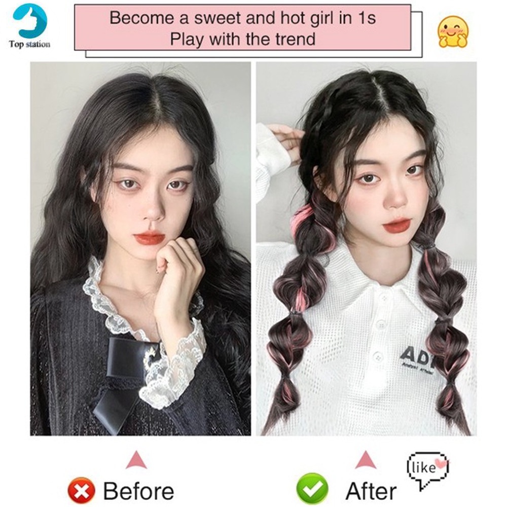 Tóc Giả Thắt Bím Đuôi Ngựa Nhiều Màu Sắc Dành Cho Nữ