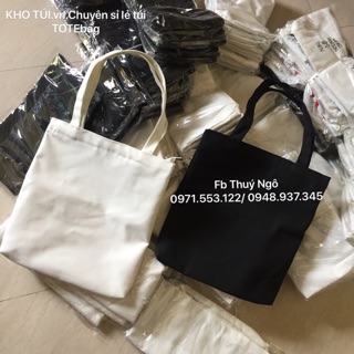 Túi tote đeo vai trơn vải canvas