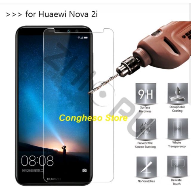 Bộ 3 tấm dán kính cường lực 9H Huawei Nova 2i - Trong suốt