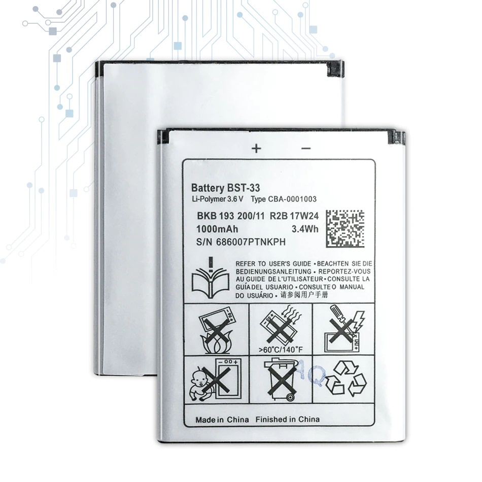 PIN SONY ERICSSON BST-33, DÙNG CHO CÁC DÒNG K800i, K810i, C702, C903, F305, G900, K550i, K630i, K660i, W100I, T700, T715