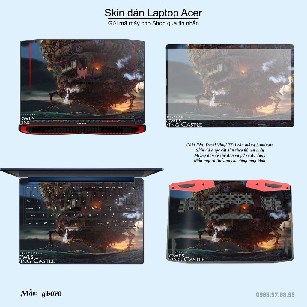 Skin dán Laptop Acer in hình Ghibli nhiều mẫu 11 (inbox mã máy cho Shop)