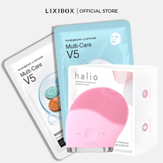 Combo Máy Rửa Mặt Và Mát Xa Da Mặt Halio, 2 Mặt nạ