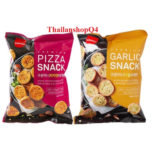 (HCM) Bánh mì bơ tỏi &amp; pizza Samlip 120g Hàn Quốc HSD 01/2023