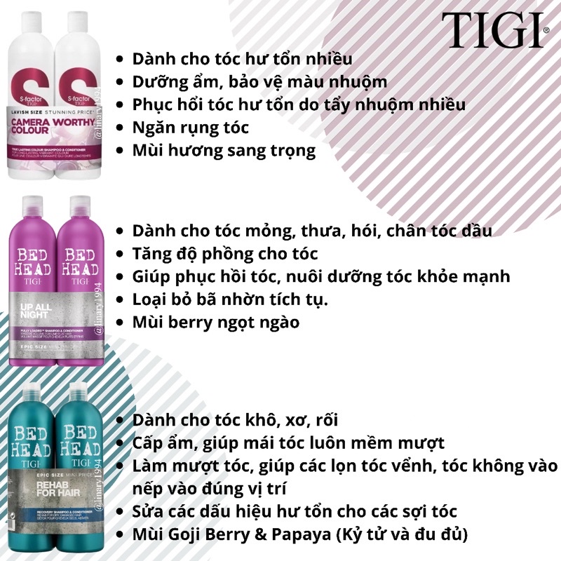 Cặp gội xả Bed Head Tigi 750ml x2