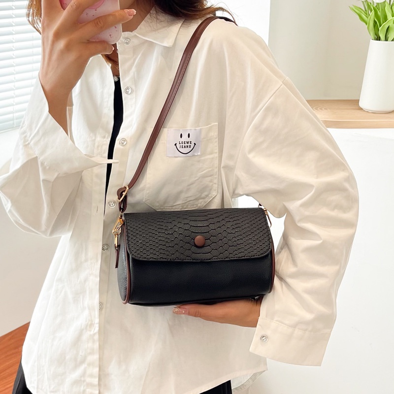 Túi Đeo Chéo Họa Tiết Da Cá Sấu Màu Sắc Đơn Giản Phong Cách Hàn Quốc Cho Nữ