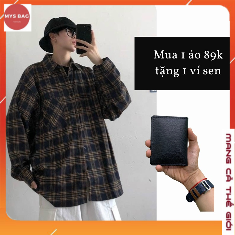 Áo khoác sơ mi nam caro tay dài form rộng chất thoáng mát phong cách Hàn Quốc NN-0034-tuideocheonam.com