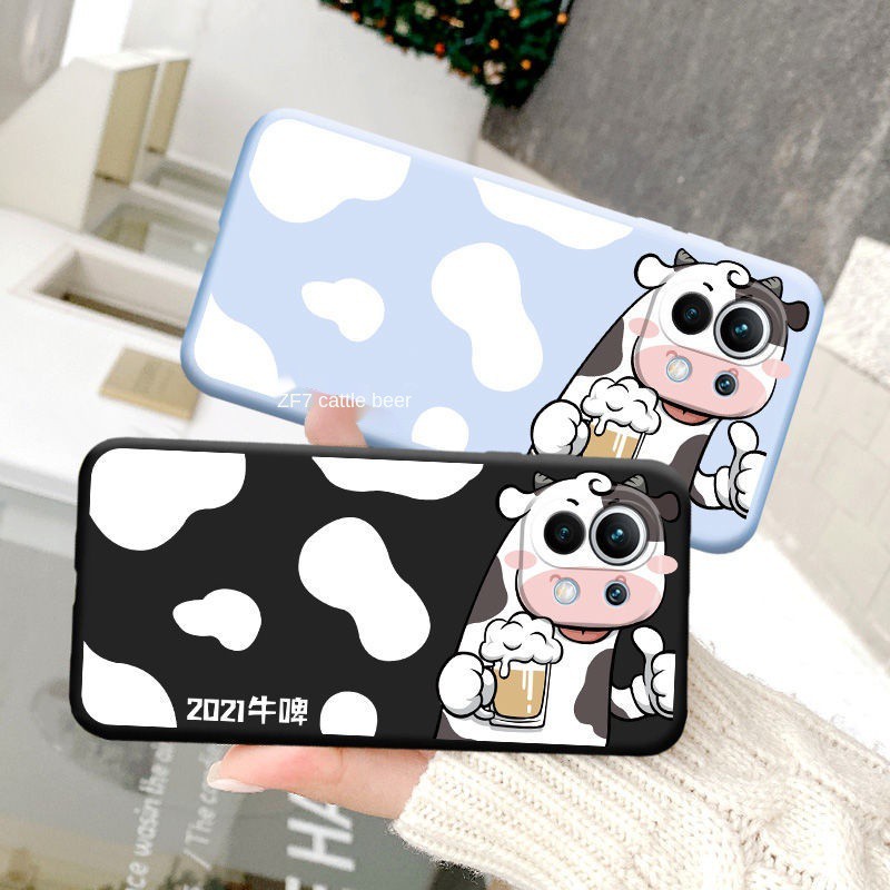Ốp điện thoại silicone in hình chú bò sữa đáng yêu cho xiaomi mi 11 11pro 11promax