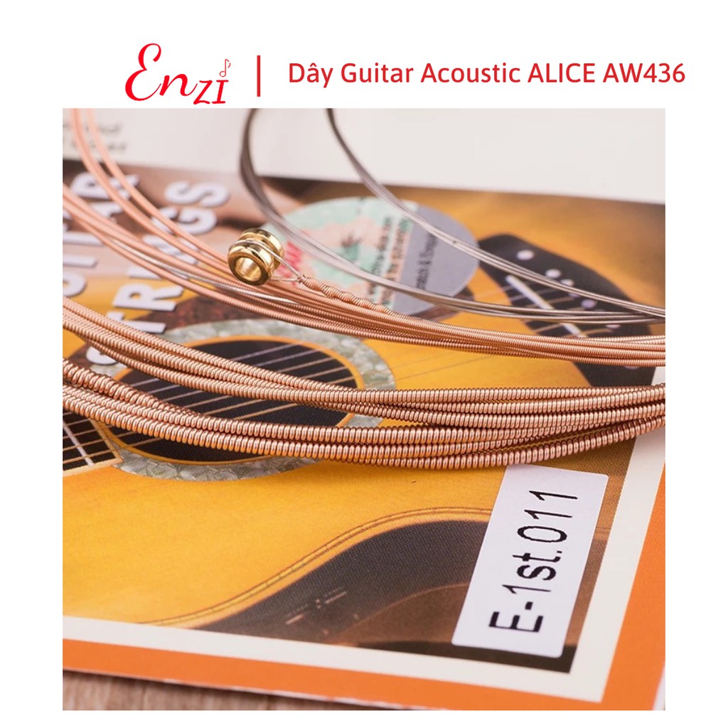 Dây lẻ 1, 2, 3, 4, 5, 6 guitar acoustic bộ Alice A206, AW436 chính hãng thay dây 1 thường bị đứt