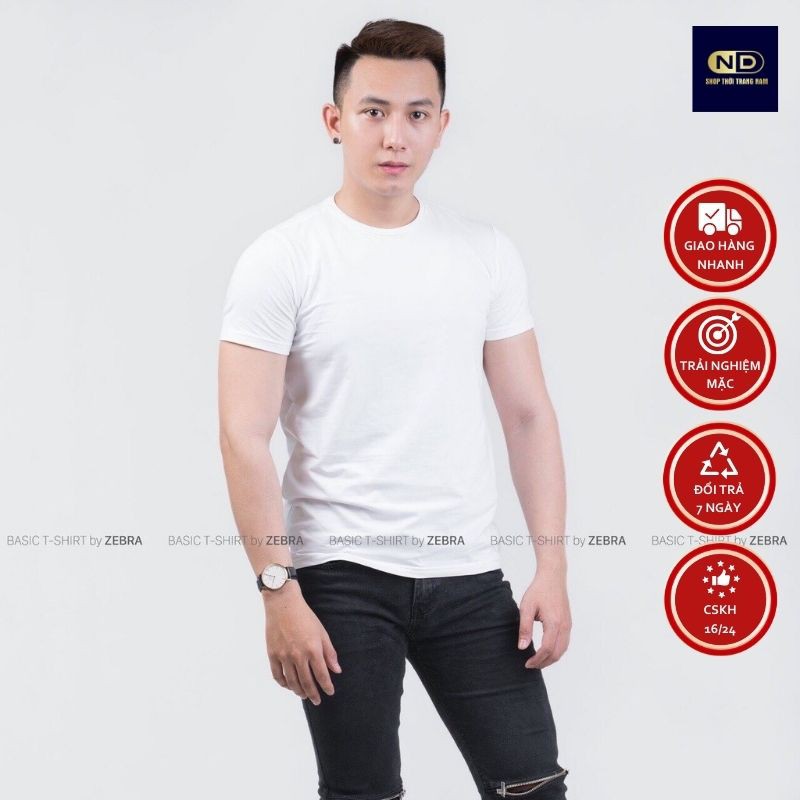 áo thun nam cổ tròn- ND shop Thời trang nam - áo thun tay ngắn, chất cotton bề mặt vải mềm - áo nam full size | BigBuy360 - bigbuy360.vn