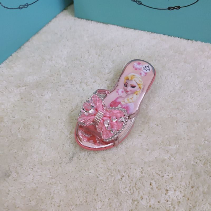 Guốc trẻ em elsa nơ đính đá ngọc