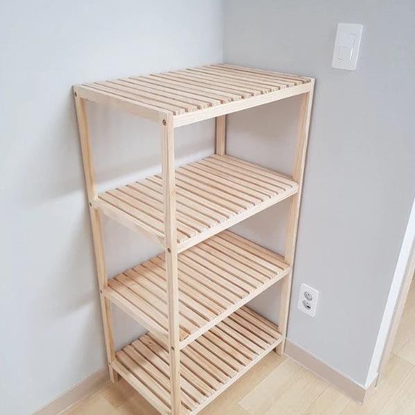KỆ GỖ ĐỂ LÒ VI SÓNG 4 TẦNG - GỖ THÔNG NHẬP KHẨU - SIZE 60 X 114CM | BigBuy360 - bigbuy360.vn