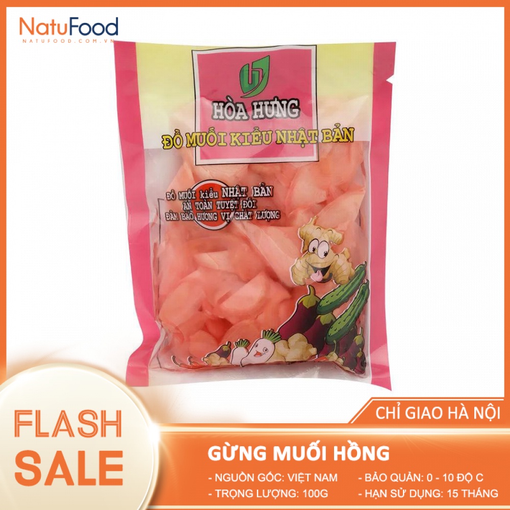 Gừng Muối Hồng Nhật Bản Nguyên Chất Ăn Sashimi, Sushi Túi 100G - Hải Sản Cao Cấp NatuFood