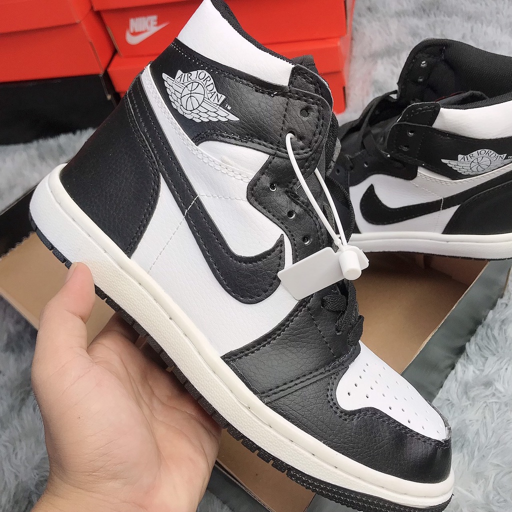 Giày thể thao air jordan panda đen trắng cổ cao hàngcao cấp HOT TRENT 2021