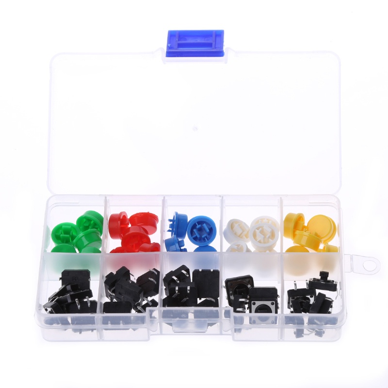 Set 25 Nút Nhấn 12x12x7 3mm Chuyên Dụng Cho Micro Switch 4P PCB f