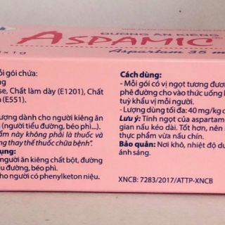 ✅ Đường ăn kiêng ASPAMIC Hộp 50 gói