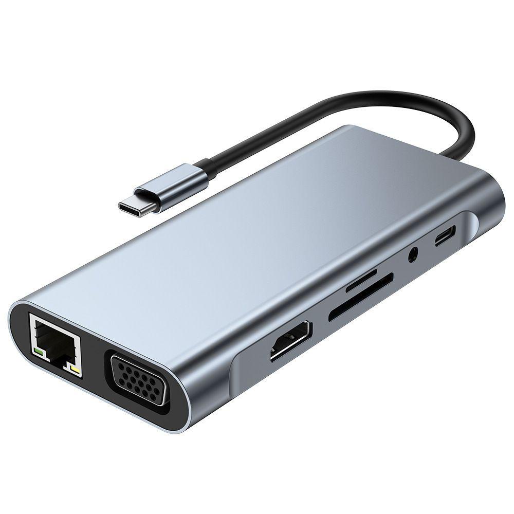 BTLIMER Bộ Chia Cổng USB Type-C VGA PD 3.5mm USB 3.0 4K HDMI Cho Laptop PC