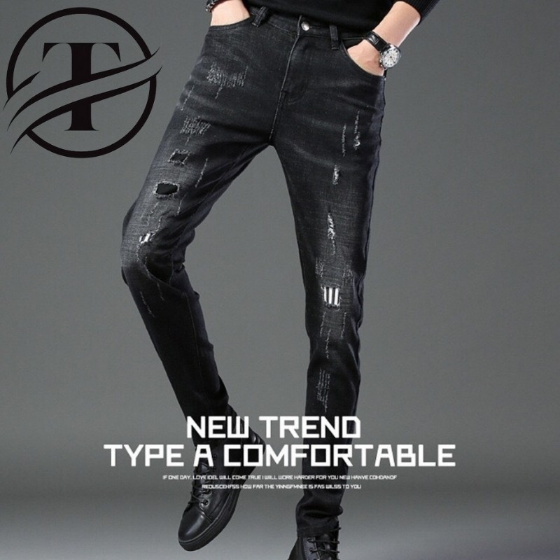 Quần Jean Nam Ống Côn Co Dãn 4 Chiều Màu Đen QJ04 | BigBuy360 - bigbuy360.vn