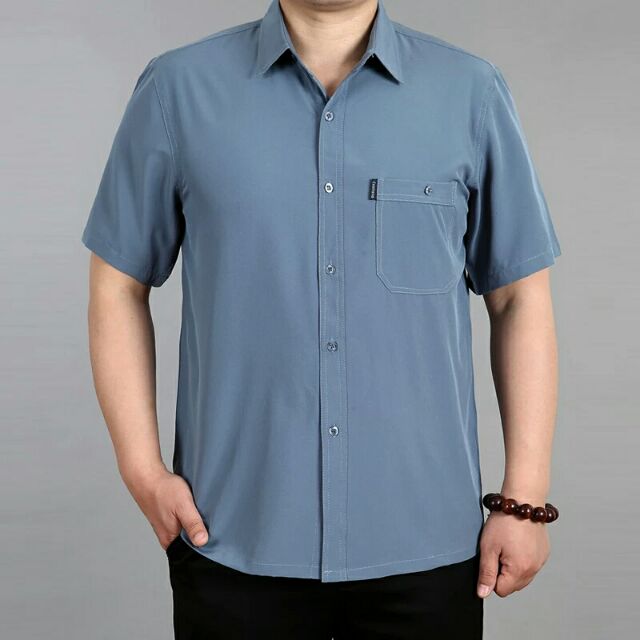 ÁO SƠ MI CỘC TAY TRUNG NIÊN DÁNG TO | BigBuy360 - bigbuy360.vn