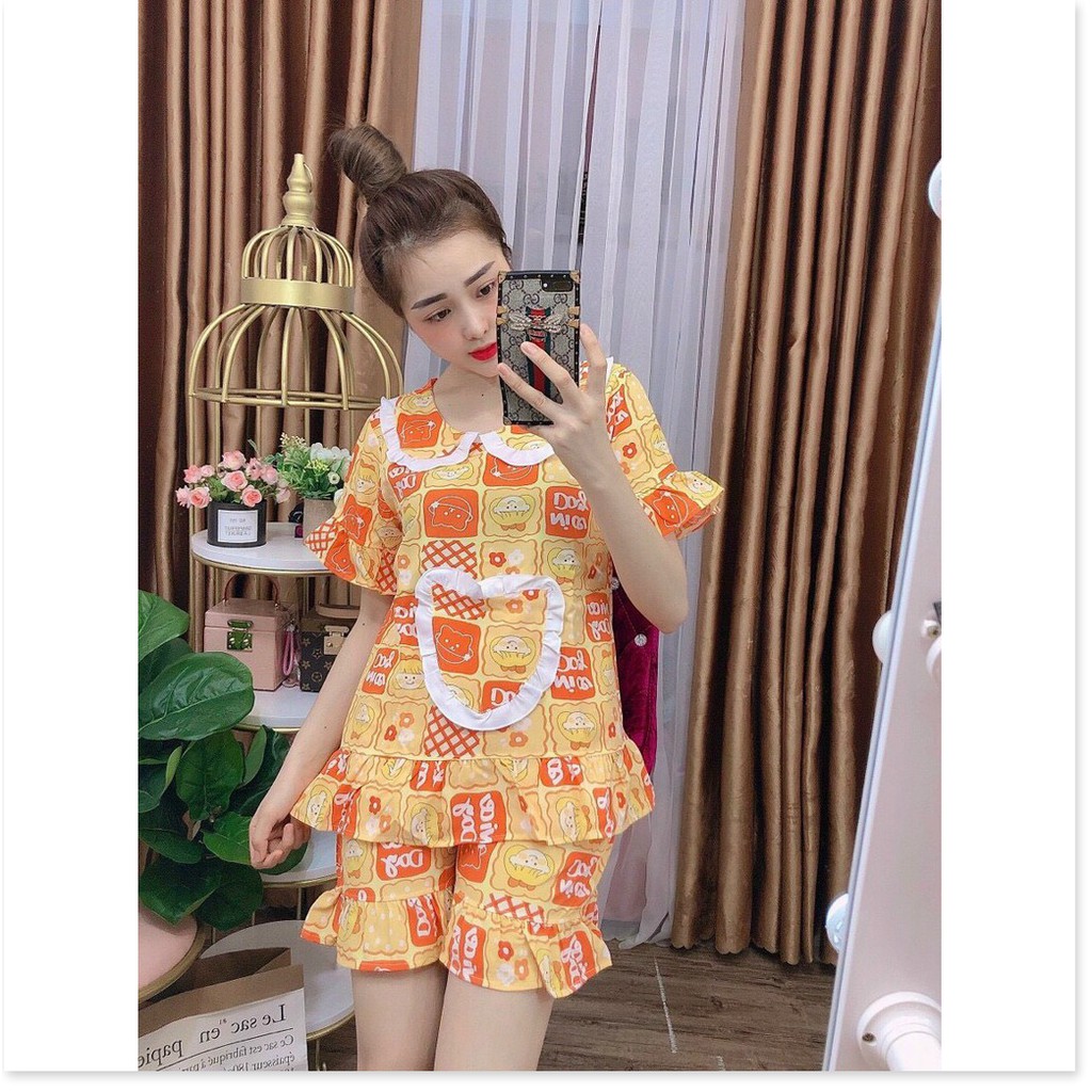 Set bộ tiểu thư mặc nhà Satin ngắn hoạ tiết đẹp , siêu xinh KOKO MI FASHION