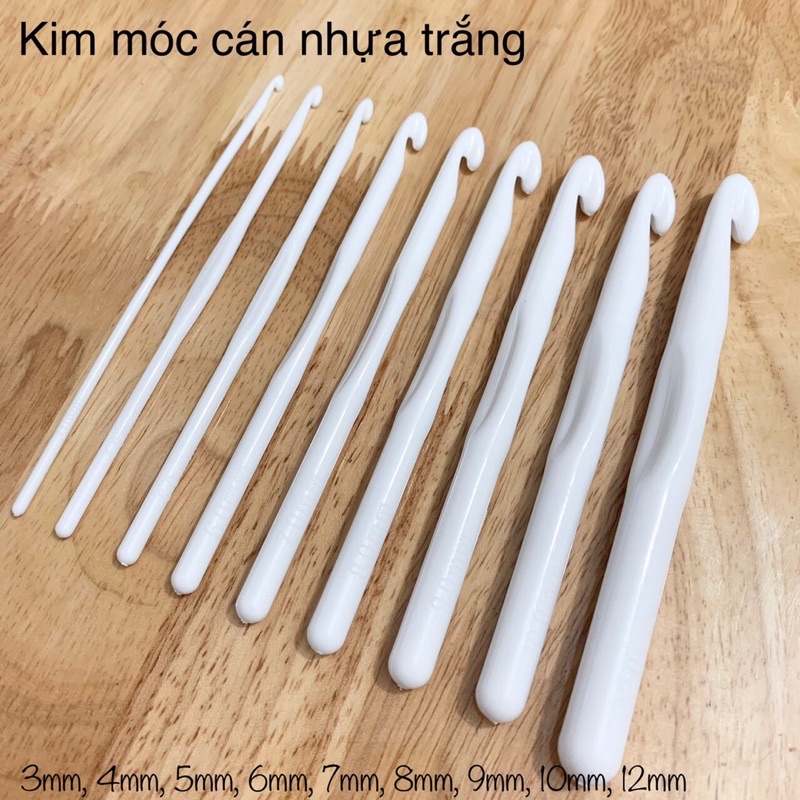 Kim móc len nhựa trắng 3-12mm
