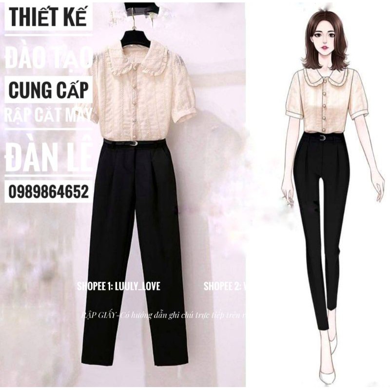 SQ76_Rập sét áo cổ sen + quần âu (xs-xxxl) - HÀNG MỚI VỀ
