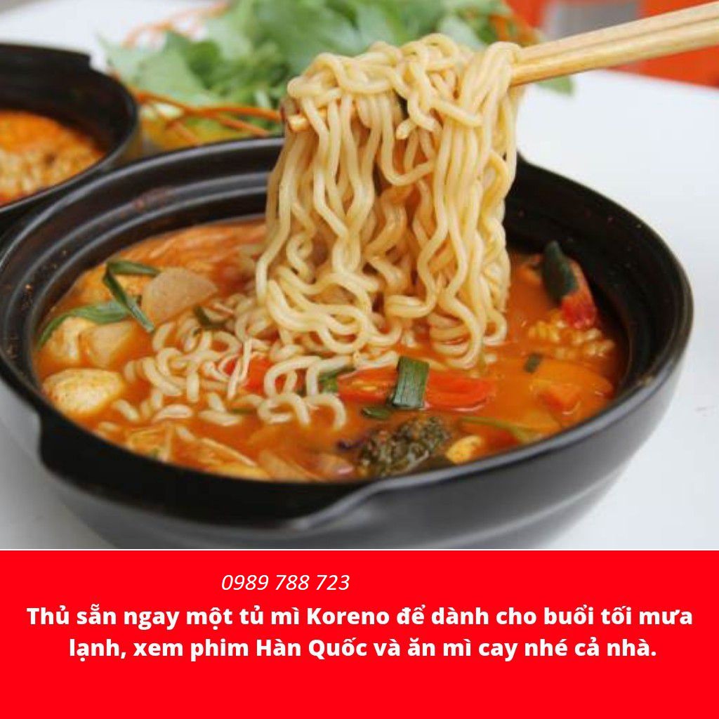 Mỳ cay hàn quốc Koreno gói 10 bánh vị kim chi / vị bò